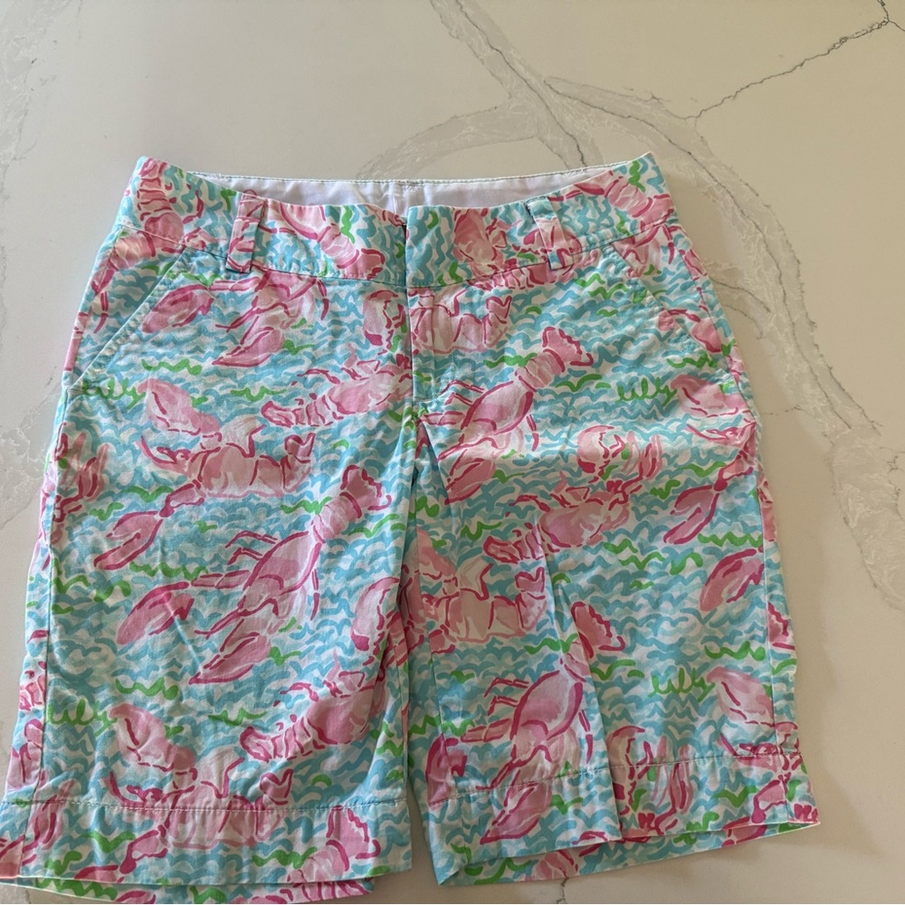 Lilly Pulitzer Pink and Green Bermuda Shorts